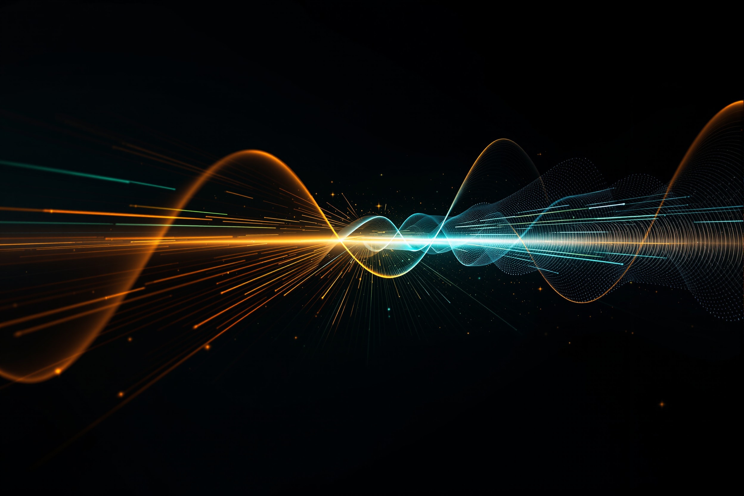 Finely split spectral lines dispersing into a color spectrum